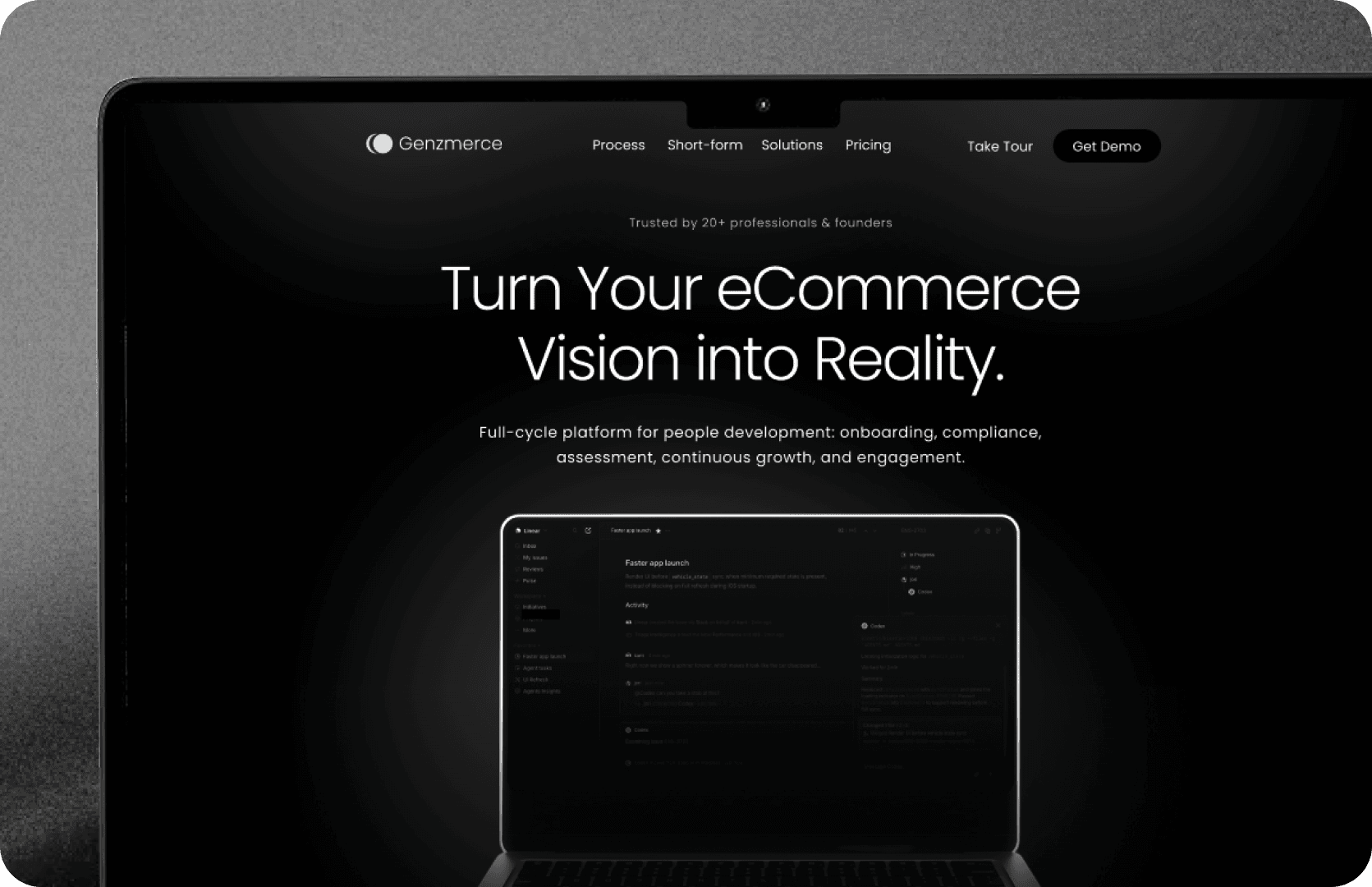 GenZmerce – Modern Dark Theme Website UI